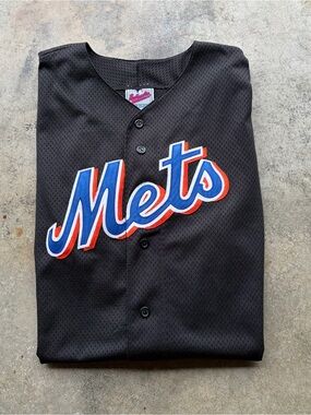 Vintage 90s NY Mets Jersey Majestic Authentic Diamond Collection Black
